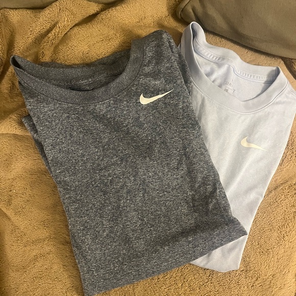 Nike Dry Fit Gray and Light Blue T-Shirts - Picture 1 of 1